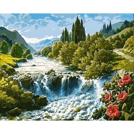 Алмазная мозаика Красивый водопад 40х50 см ColorArt SP081