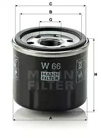 Фільтр масляний двигуна MANN (W66)