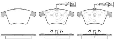 Комплект гальмівних колодок, дискове гальмо VW TOUAREG, PORSCHE CAYENNE, REMSA (104522)