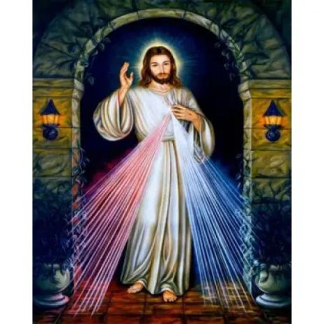 Алмазная мозаика Икона Иисусе уповаю на Тебя 40х50 см ColorArt SP096