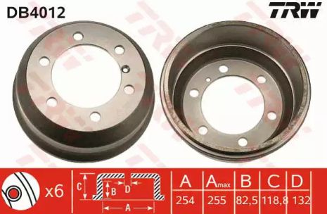 DB4012 TRW - Тормозной барабан, TRW (DB4012)