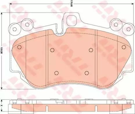 Колодки гальмові дискові PORSCHE Caenne 3,0-4,8 F 04, TRW (GDB1764)