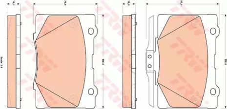 Колодки тормозные дисковые HONDA LEGEND передн. TRW (GDB3498)