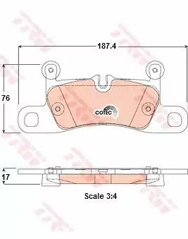 Колодки тормозные дисковые VW TOUAREG задн. TRW (GDB1875)