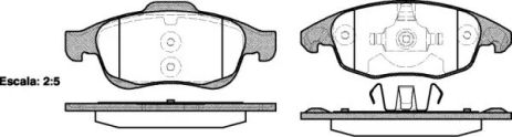 Комплект тормозных колодок, дисковый тормоз DS DS, PEUGEOT 5008, REMSA (124800)