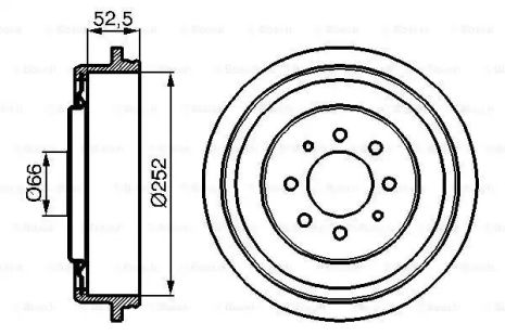 Барабан тормозной, BOSCH (0986477067)