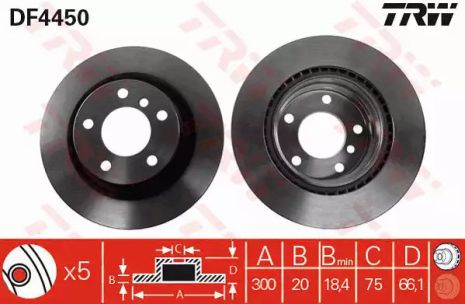 DF4450 TRW - Тормозной диск, TRW (DF4450)