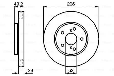 Диск тормозной TOYOTA CAMRY передн., вент. BOSCH (0986478968)