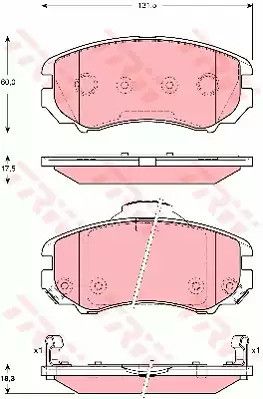 Дискові гальмівні колодки Hyundai Elantra Kia Sportage, TRW (GDB3386)