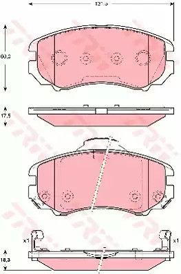 Тормозные колодки дисковые Hyundai Elantra Kia Sportage, TRW (GDB3386)