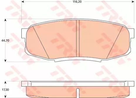 Колодки дискові гальмівні TOYOTA LAND CRUISER UZJ200 07- задн. TRW (GDB3491)