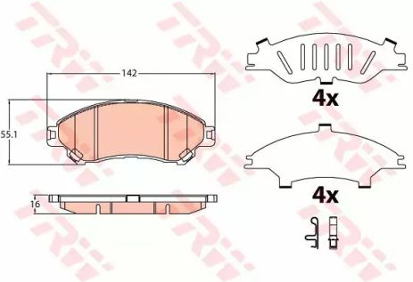 Колодки тормозные дисковые SUZUK SX4 S-Cross 13-передн. TRW (GDB3633)