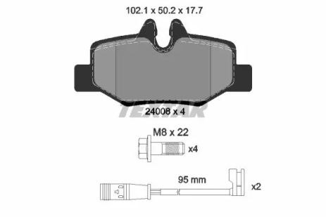 Комплект тормозных колодок, дисковый тормоз MERCEDES-BENZ VITO, Textar (2400801)