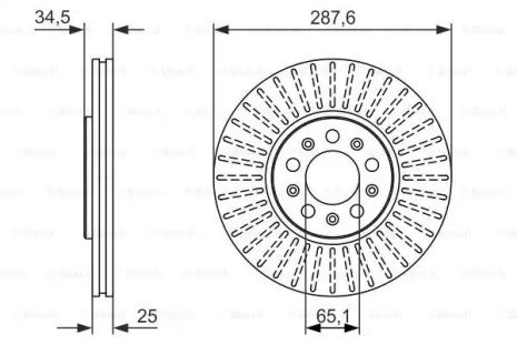 Диск гальмівний SKODA FABIA/OCTAVIA 97-/VW GOLF IV передн. BOSCH (0986479914)