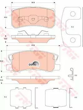 Тормозные колодки дисковые JEEP Compas/Patriot R 10, TRW (GDB4600)