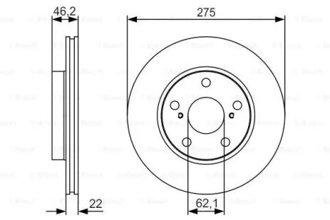 Диск гальмівний TOYOTA COROLLA передн., BOSCH (0986479R97)