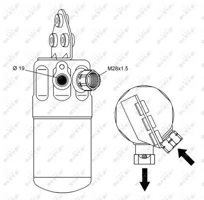 33236 NRF Осушитель кондиционера Audi A6 97-05, NRF (33236)