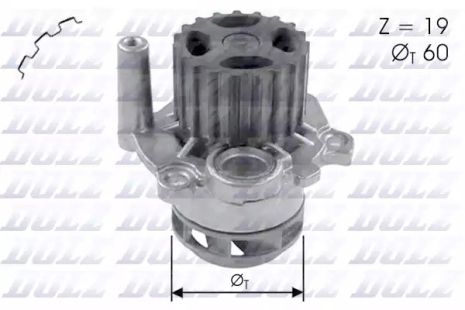 Водяной насос SEAT IBIZA, VW POLO, SKODA FABIA, DOLZ (A197)