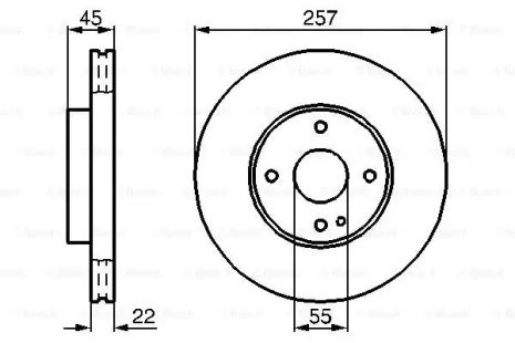 Диск гальмівний EUNOS 30X, FORD ASIA, MAZDA 323, BOSCH (0986478638)