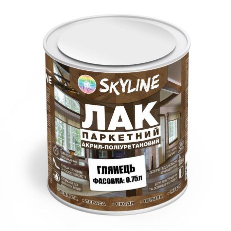 Лак для Пола Skyline Паркетный Акрил-полиуретановый Глянцевый 0.75 л