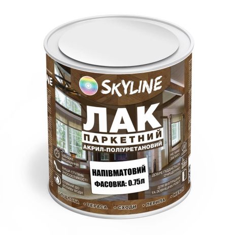 Лак для Пола Skyline Паркетный Акрил-полиуретановый Полуматовый 0.75 л