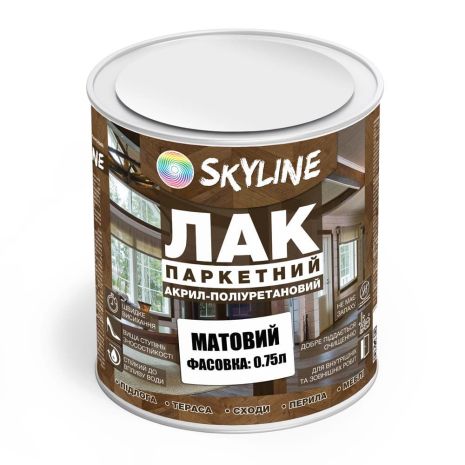 Лак для підлоги Skyline Паркетний Акрил-поліуретановий Матовий 0.75 л