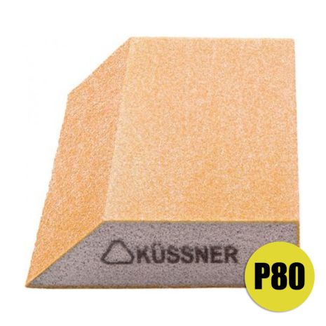 Шлифовальный брусок трапеция губка Kussner Soft P80 эластичный 125x90x25