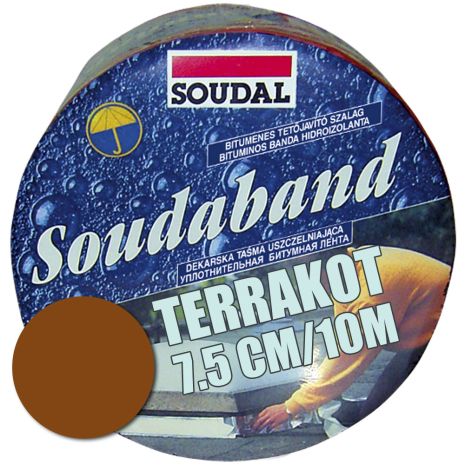 Стрічка бітумна герметизуюча SOUDABAND Терракот 7.5см/10м