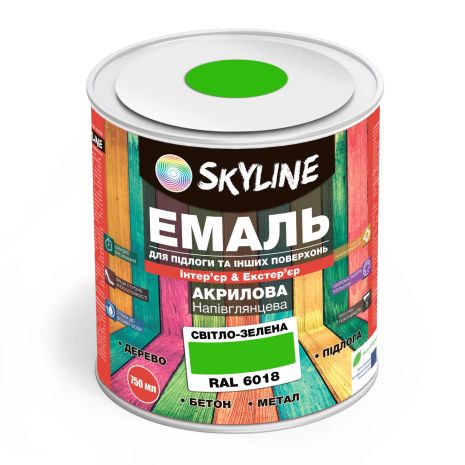 Емаль для підлоги SkyLine Світло-зелений RAL 6018 0.75 л