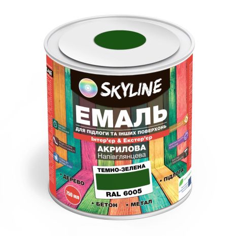 Емаль для підлоги SkyLine Зелений RAL 6005 0.75 л