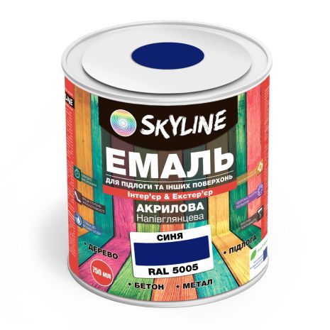 Емаль для підлоги SkyLine Синій RAL 5005 0.75 л