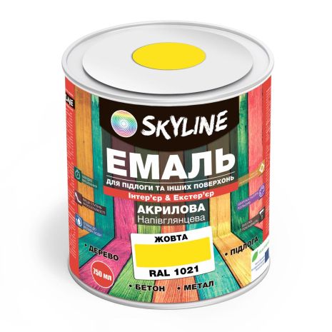 Эмаль для пола SkyLine Желтый RAL 1021 0.75 л