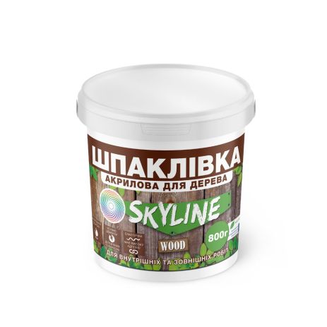 Шпаклівка для дерева готова до застосування акрилова SkyLine Wood Білий 800 г