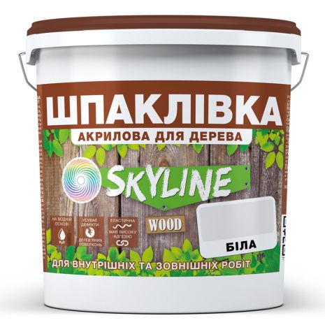 Шпаклевка для Дерева готовая к применению акриловая SkyLine Wood Белый 1.5 кг