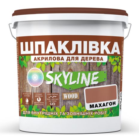 Шпаклевка для Дерева готовая к применению акриловая SkyLine Wood Махагон 7 кг