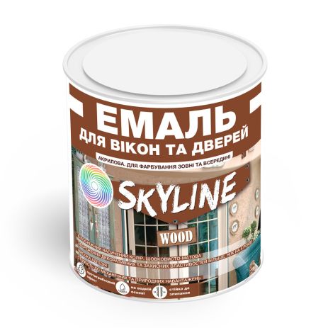 Емаль акрилова для вікон і дверей SkyLine Wood Біла 0.75 л