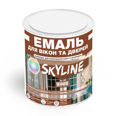 Емаль акрилова для вікон і дверей SkyLine Wood Біла 0.75 л