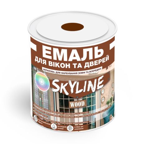 Емаль акрилова Для вікон та дверей SkyLine Wood Червоно-коричнева RAL 3009 0.75 л