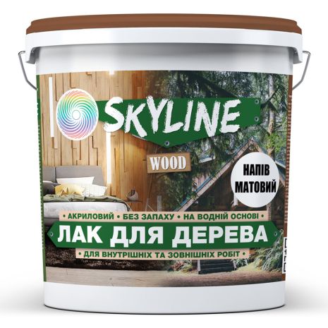 Лак для дерева акриловий Skyline Wood Прозорий Напівматовий 5л