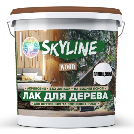 Лак для дерева акриловий Skyline Wood Прозорий Глянсовий 5л