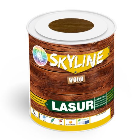 Лазур декоративно-захисний для обробки дерева LASUR Wood SkyLine Каштан 0.75 л