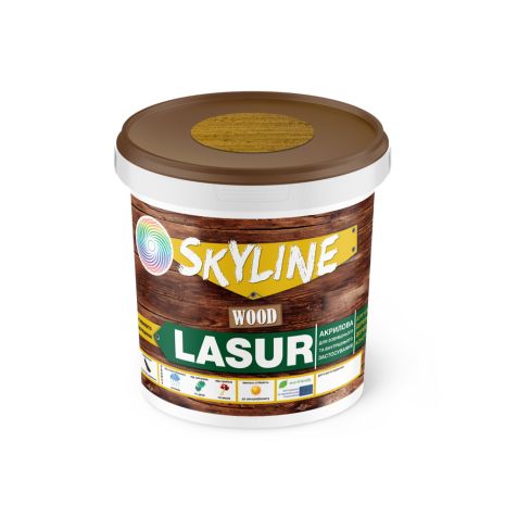 Лазурь декоративно-защитная для обработки дерева LASUR Wood SkyLine Тик 0.4 л