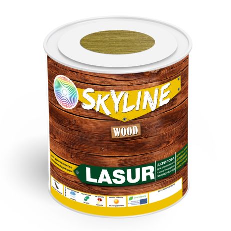 Лазур декоративно-захисний для обробки дерева LASUR Wood SkyLine Дуб світлий 0.75 л