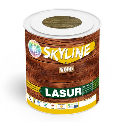 Лазур декоративно-захисний для обробки дерева LASUR Wood SkyLine Дуб темний 0.75 л