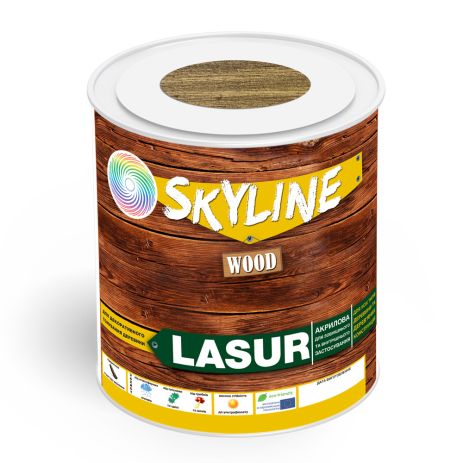 Лазур декоративно-захисний для обробки дерева LASUR Wood SkyLine Палісандр 0.75 л