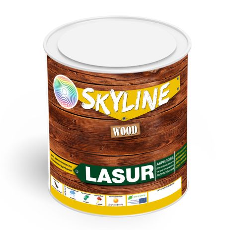 Лазурна декоративно-захисна для обробки дерева LASUR Wood SkyLine Безбарвна 0.75 л