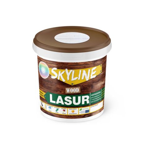 Лазурна декоративно-захисна для обробки дерева LASUR Wood SkyLine Біла 0.4 л