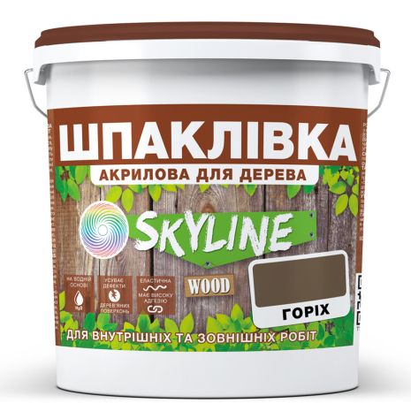 Шпаклевка для Дерева готовая к применению акриловая SkyLine Wood Орех 1.5 кг