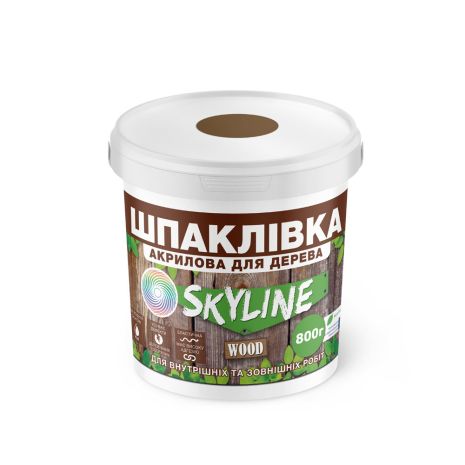 Шпаклівка для дерева готова до застосування акрилова SkyLine Wood Горіх 800 г