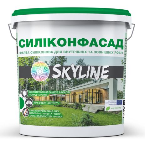 Краска фасадная силиконовая «Силиконфасад» с эффектом лотоса SkyLine 7 кг